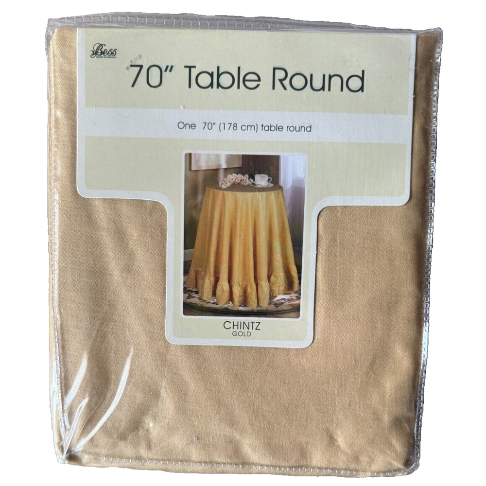 70" Table Round Chintz Gold - Fits Tables 20"-60" Diameter b5